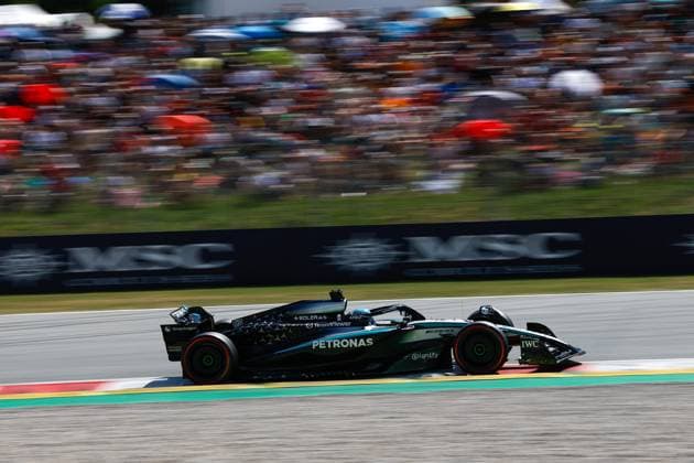 63 George Russell (GBR, Mercedes-AMG Petronas F1 Team), F1 Grand Prix of Spain at Circuit de Barcelona-Catalunya on May 31, 2025 in Barcelona, Spain. (Photo by HOCH ZWEI) Barcelona Spain