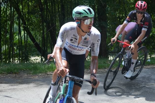 CYCLING - BOUCLES DE LA MAYENNE 2025 - STAGE 2 ISIDORE Noa during the Stage 2 of the Boucles de la Mayenne - CrÃ dit Mutuel, UCI ProSeries Cycling event, Sainte-Suzanne - Bais (210,2 Km) on 31 May 2025 in Bais, France - Photo Laurent Lairys PSNEWZ BaisFrance  Copyright: xLaurentxLairysx