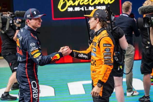1 Max Verstappen (NLD, Oracle Red Bull Racing), 81 Oscar Piastri (AUS, McLaren F1 Team), F1 Grand Prix of Spain at Circuit de Barcelona-Catalunya on May 31, 2025 in Barcelona, Spain. (Photo by HOCH ZWEI) Barcelona Spain
