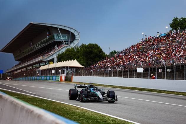 63 George Russell (GBR, Mercedes-AMG Petronas F1 Team), F1 Grand Prix of Spain at Circuit de Barcelona-Catalunya on May 31, 2025 in Barcelona, Spain. (Photo by HOCH ZWEI) Barcelona Spain
