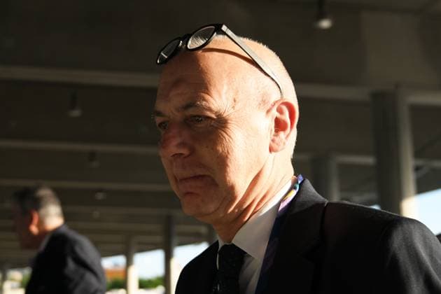 31.05.2025, xsltx, Fussball UEFA Champions League Finale 2025, Paris St.Germain - Inter Mailand v.l. DFB Praesident Bernd Neuendorf (Deutscher Fussball-Bund) (DFL DFB REGULATIONS PROHIBIT ANY USE OF PHOTOGRAPHS as IMAGE SEQUENCES and or QUASI-VIDEO) Muenchen