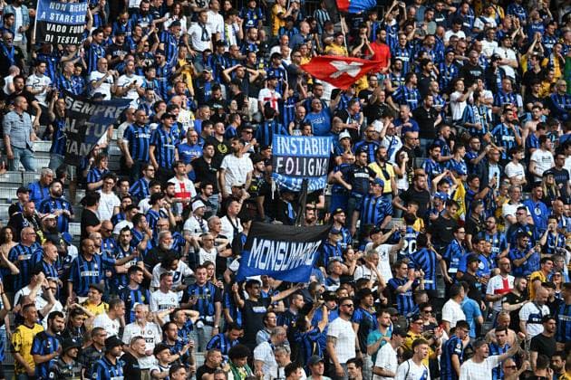 31.05.2025, xsltx, Fussball UEFA Champions League Finale 2025, Paris St.Germain - Inter Mailand v.l. Fans Zuschauer Inter (DFL DFB REGULATIONS PROHIBIT ANY USE OF PHOTOGRAPHS as IMAGE SEQUENCES and or QUASI-VIDEO) Muenchen