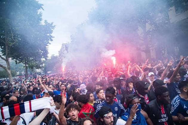 FOOTBALL : Diffusion de Paris SG vs Inter Milan au Parc des Princes - Ligue des Champions - Finale - 31 05 2025 Supporters du Paris SG - Ambiance ParisFrance  Copyright: xBaptistexAutissierx