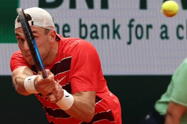 May 31, 2025, Paris, Celestynow, France: JACK DRAPER of United Kingdom during the match against J. Fonseca of Brazil in the third round of the French Open 2025 at Roland Garros in Paris. Draper won 6:2, 6:4, 6:2 Paris France - ZUMAc278 20250531_zsp_c278_028 Copyright: xMarcinxCholewinskix