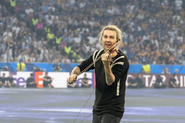 Violinmeister David Garrett GER, Paris Saint-Germain vs. Inter Mailand, Fussball, Herren, UEFA Champions League Finale Muenchen 2025, Spielzeit 2024 2025, 31.05.2025, GER, Paris Saint-Germain vs. Inter Mailand, Fussball, Herren, UEFA Champions League Finale Muenchen 2025, Spielzeit 2024 2025, 31.05.2025 Muenchen Copyright: xEibner-Pressefoto WolfgangxFrankx EP_WFK