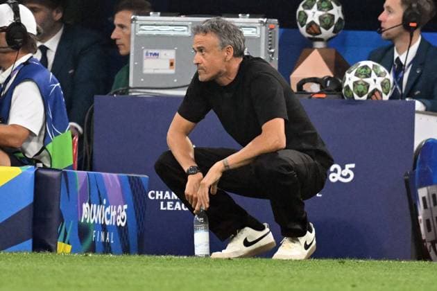 31.05.2025, xsltx, Fussball UEFA Champions League Finale 2025, Paris St.Germain - Inter Mailand v.l. Trainer Coach Luis Enrique (Paris St. Germain) (DFL DFB REGULATIONS PROHIBIT ANY USE OF PHOTOGRAPHS as IMAGE SEQUENCES and or QUASI-VIDEO) Muenchen