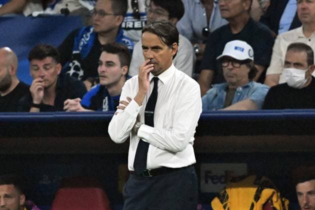 31.05.2025, xsltx, Fussball UEFA Champions League Finale 2025, Paris St.Germain - Inter Mailand v.l. Trainer Coach Simone Inzaghi (Inter Mailand) (DFL DFB REGULATIONS PROHIBIT ANY USE OF PHOTOGRAPHS as IMAGE SEQUENCES and or QUASI-VIDEO) Muenchen