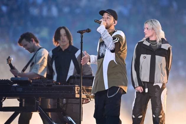 Opening Ceremony mit der Gruppe Linkin Park. Fussball UEFA Champions League Finale Paris Saint-Germain (PSG) - Inter Mailand am 31.05.2025 Munich Football Arena,