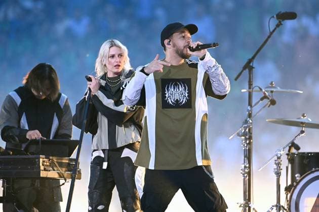 Sport Bilder des Tages Opening Ceremony mit der Gruppe Linkin Park. Fussball UEFA Champions League Finale Paris Saint-Germain (PSG) - Inter Mailand am 31.05.2025 Munich Football Arena,