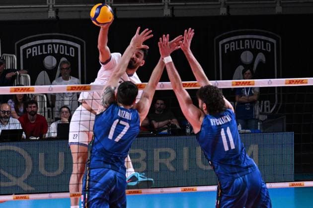 Bloick of Simone Anzani ( Italy ) during the match Italia vs Iran at Kioene Arena Padova - 31may2025 ( ITALVOLLEY BPER TEST MATCH MEMORIAL PASINATO )  Copyright: xDuilioxDellaxLibera IPAxSportx xipa-agency.netx xx IPA_58462345 IPA_Agency_IPA58462345