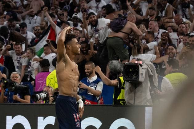 Tor zum 3:0 durch Desire Doue (Paris Saint-Germain, 14), Jubel, Torjubel. GER, Paris Saint-Germain vs. Inter Mailand, Fussball, Herren, UEFA Champions League Finale Muenchen 2025, Spielzeit 2024 2025, 31.05.2025, GER, Paris Saint-Germain vs. Inter Mailand, Fussball, Herren, UEFA Champions League Finale Muenchen 2025, Spielzeit 2024 2025, 31.05.2025 Muenchen Copyright: xEibner-Pressefoto WolfgangxFrankx EP_WFK