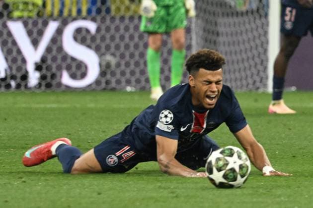 31.05.2025, xsltx, Fussball UEFA Champions League Finale 2025, Paris St.Germain - Inter Mailand v.l. Desire Doue (Paris St. Germain) (DFL DFB REGULATIONS PROHIBIT ANY USE OF PHOTOGRAPHS as IMAGE SEQUENCES and or QUASI-VIDEO) Muenchen