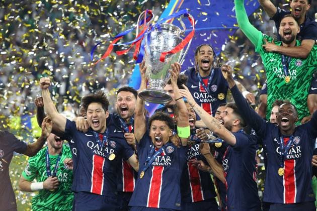 Bilder des Jahres 2025, Sport 05 Mai Sport Bilder des Tages PSG gewinnt den Champions League Pokal , Paris Saint Germain PSG-Fc Inter Mailand , Final UEFA Champions League , Fußball , in der Allianz Arena Stadion , München , Bayern , Deutschland . Mai 31, 2025 . Photo by: Davide Elias Ipa Photo Pressefoto DENL Copyright: xDavidexEliasx