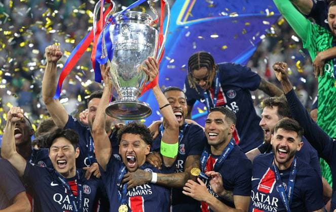 PSG gewinnt den Champions League Pokal , Paris Saint Germain PSG-Fc Inter Mailand , Final UEFA Champions League , Fußball , in der Allianz Arena Stadion , München , Bayern , Deutschland . Mai 31, 2025 . Photo by: Davide Elias Ipa Photo Pressefoto DENL Copyright: xDavidexEliasx