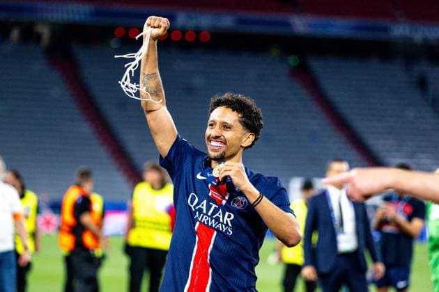 Marquinhos (Paris Saint-Germain, 05) bejubelt den Sieg, GER, Paris Saint-Germain vs. Inter Mailand, Fussball, Herren, UEFA Champions League Finale Muenchen 2025, Spielzeit 2024 2025, 31.05.2025, GER, Paris Saint-Germain vs. Inter Mailand, Fussball, Herren, UEFA Champions League Finale Muenchen 2025, Spielzeit 2024 2025, 31.05.2025 Muenchen Copyright: xEibner-Pressefoto WolfgangxFrankx EP_WFK