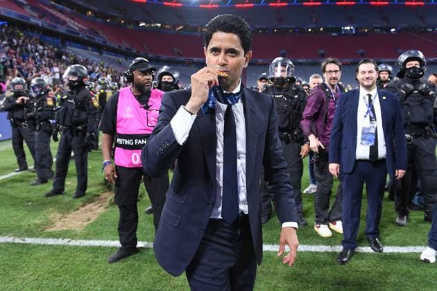 Fußball Champions League Finale Paris Saint-Germain - Inter Mailand am 31.05.2025 in der Fußball Arena München in München Nasser Ghanim Al-Khelaifi ( Präsident Paris )