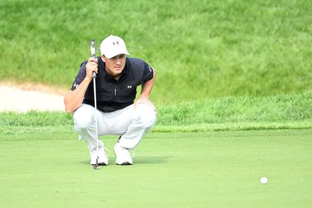 May 31, 2025: Jordan Spieth (USA) putts on the 14th green during Round 3 of the Memorial Tournament in Dublin, Ohio. Cal Media Dublin USA - ZUMAc04_ 20250531_zma_c04_121 Copyright: xBrentxClarkx