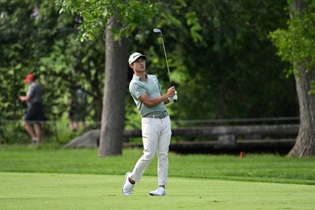 PGA, Golf Herren 2025: The Memorial Tournament MAY 31 May 31, 2025: Collin Morikawa (USA) hits on the 14th fairway during Round 3 of the Memorial Tournament in Dublin, Ohio. Brent Clark Cal Media (Credit Image: Â Brent Clark Cal Sport Media) Dublin Oh USA EDITORIAL USE ONLY Copyright: xx ZUMA-20250531_zma_c04_140.jpg BrentxClarkx csmphotothree388690