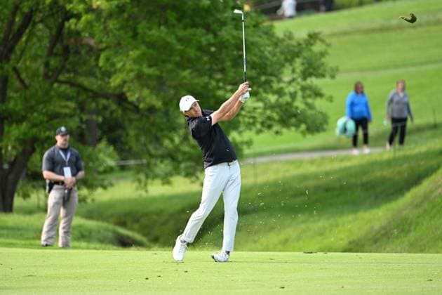 PGA, Golf Herren 2025: The Memorial Tournament MAY 31 May 31, 2025: Jordan Spieth (USA) hits on the 14th fairway during Round 3 of the Memorial Tournament in Dublin, Ohio. Brent Clark Cal Media (Credit Image: Â Brent Clark Cal Sport Media) Dublin Oh USA EDITORIAL USE ONLY Copyright: xx ZUMA-20250531_zma_c04_150.jpg BrentxClarkx csmphotothree388716