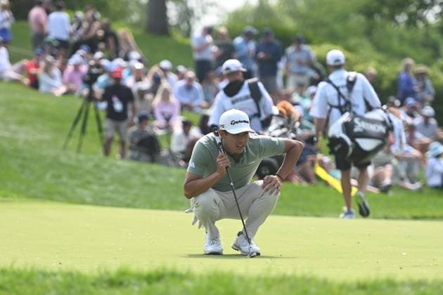 PGA, Golf Herren 2025: The Memorial Tournament MAY 31 May 31, 2025: Collin Morikawa (USA) putts on the 9th hole during Round 3 of the Memorial Tournament in Dublin, Ohio. Brent Clark Cal Media (Credit Image: Â Brent Clark Cal Sport Media) Dublin Oh USA EDITORIAL USE ONLY Copyright: xx ZUMA-20250601_zma_c04_009.jpg BrentxClarkx csmphotothree388719
