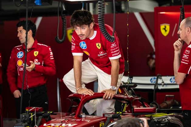 F1 - SPANISH GRAND PRIX 2025 LECLERC Charles (mco), Scuderia Ferrari SF-25, portrait during the Formula 1 Aramco Gran Premio de Espana 2025, Spanish Grand Prix 2025, 9th round of the 2025 FIA Formula One World Championship, WM, Weltmeisterschaft from May 30 to June 1, 2025 on the Circuit de Barcelona-Catalunya, in Montmelo, Spain - MontmeloSpain  Copyright: xCharlyxLopezx