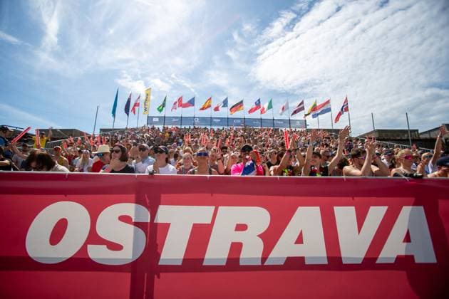 Fans in action during the Pro Tour Beach volleyball, Beachvolleyball tournament, category Elite in Ostrava, Czech Republic, on June 1, 2025. (Anders Berntsen Mol, Christian Sandlie Sorum of Norway vs. Ondrej Perusic, David Schweiner of Czech Republic). (CTKxPhoto VladimirxPrycek) CTKPhotoP2025060102463  CTKPhotoP2025060102463