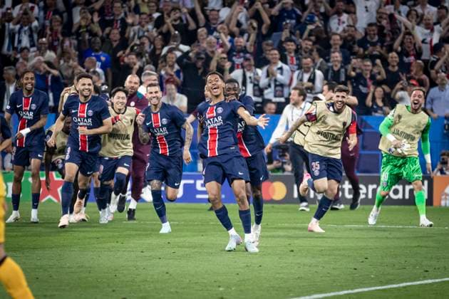 FOOTBALL : PSG vs Inter de Milan- Finale Ligue des Champions MUNCHEN, 31 05 2025, Allianz Arena joie des joueurs de PSG apres le but de SENNY MAYULU 24  Copyright: xElyxandroxCEGARRAx
