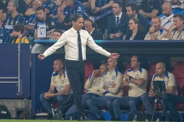 Frust bei Simone Inzaghi (Inter Mailand, Trainer, Cheftrainer) GER, Paris Saint-Germain vs. Inter Mailand, Fussball, Herren, UEFA Champions League Finale Muenchen 2025, Spielzeit 2024 2025, 31.05.2025, GER, Paris Saint-Germain vs. Inter Mailand, Fussball, Herren, UEFA Champions League Finale Muenchen 2025, Spielzeit 2024 2025, 31.05.2025 Muenchen Copyright: xEibner-Pressefoto WolfgangxFrankx EP_WFK