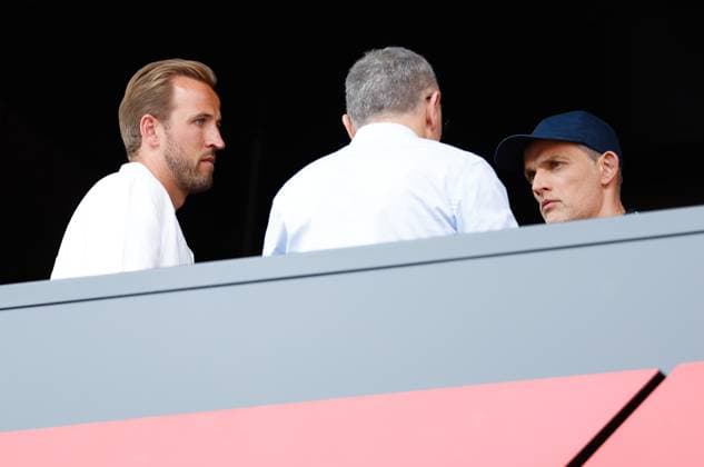 Harry Kane, Stefano Domenicali (ITA, President & CEO of Formula 1 Group), Thomas Tuchel, F1 Grand Prix of Spain at Circuit de Barcelona-Catalunya on June 1, 2025 in Barcelona, Spain. (Photo by HOCH ZWEI) Barcelona Spain