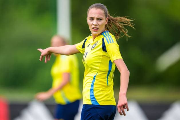 250601 Augusta Priks of Sweden during the International Friendly, Länderspiel, Nationalmannschaft football match between Sweden and Denmark on June 1, 2025 in Borgholm. Photo: Suvad Mrkonjic BILDBYRAN COP 170 SM0400 fotboll football soccer fotball u18 f18 sverige sweden danmark denmark dambbeng Copyright: SUVADxMRKONJIC BB250601SM013