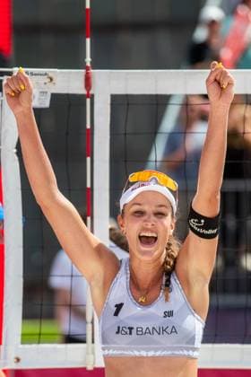 Pro Tour Beach volleyball, Beachvolleyball tournament, category Elite, took place in Ostrava, Czech Republic, on June 1, 2025. Match for third place Anouk Verge-Depre (pictured), Zoe Verge-Depre of Switzerland vs Dorina Klinger, Ronja Klinger of Austria, (CTKxPhoto VladimirxPrycek) CTKPhotoP2025060103181  CTKPhotoP2025060103181