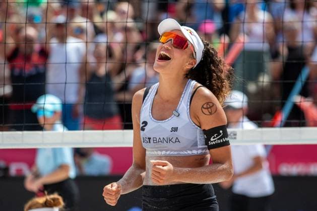 Pro Tour Beach volleyball, Beachvolleyball tournament, category Elite, took place in Ostrava, Czech Republic, on June 1, 2025. Match for third place Anouk Verge-Depre, Zoe Verge-Depre (pictured) of Switzerland vs Dorina Klinger, Ronja Klinger of Austria, (CTKxPhoto VladimirxPrycek) CTKPhotoP2025060103187  CTKPhotoP2025060103187