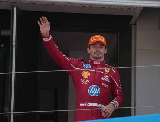 Formel 1 Aramco Grand Prix von Spanien 2025 01.06.2025, Circuit de Catalunya, Barcelona, Formel 1 Aramco Grand Prix von Spanien 2025 , im Bild Podium:, 3.Platz für Charles Leclerc (MCO), Scuderia Ferrari HP