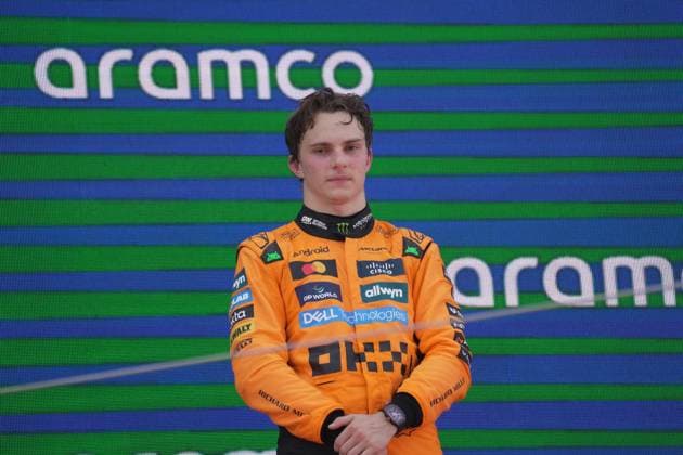 Formel 1 Aramco Grand Prix von Spanien 2025 01.06.2025, Circuit de Catalunya, Barcelona, Formel 1 Aramco Grand Prix von Spanien 2025 , im Bild Podium:, Sieger Oscar Piastri (AUS), McLaren F1 Team