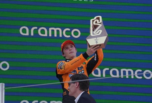 Formel 1 Aramco Grand Prix von Spanien 2025 01.06.2025, Circuit de Catalunya, Barcelona, Formel 1 Aramco Grand Prix von Spanien 2025 , im Bild Podium:, Sieger Oscar Piastri (AUS), McLaren F1 Team