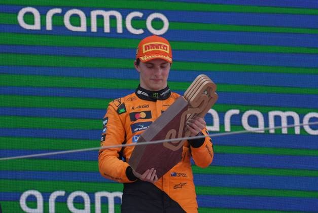 Formel 1 Aramco Grand Prix von Spanien 2025 01.06.2025, Circuit de Catalunya, Barcelona, Formel 1 Aramco Grand Prix von Spanien 2025 , im Bild Podium:, Sieger Oscar Piastri (AUS), McLaren F1 Team
