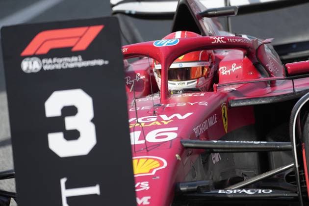 01.06.2025, Circuit de Catalunya, Barcelona, Formel 1 Aramco Grand Prix von Spanien 2025 , im Bild 3.Platz für Charles Leclerc (MCO), Scuderia Ferrari HP (Photo by Hasan Bratic DeFodi Images)
