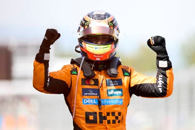 F1 Grand Prix of Spain Race winner Oscar Piastri of Australia and McLaren Formula 1 Team celebrates in parc ferme during the F1 Grand Prix of Spain at Circuit de Barcelona-Catalunya on June 1, 2025, in Barcelona, Spain. Barcelona Circuit de Barcelona-Catalunya Catalunya Spain RL_F1GPESP2025_000701 Copyright: xRicardoxLarreinax