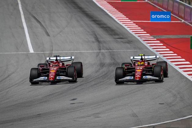 16 Charles Leclerc (MCO, Scuderia Ferrari HP), 44 Lewis Hamilton (GBR, Scuderia Ferrari HP), F1 Grand Prix of Spain at Circuit de Barcelona-Catalunya on June 1, 2025 in Barcelona, Spain. (Photo by HOCH ZWEI) Barcelona Spain
