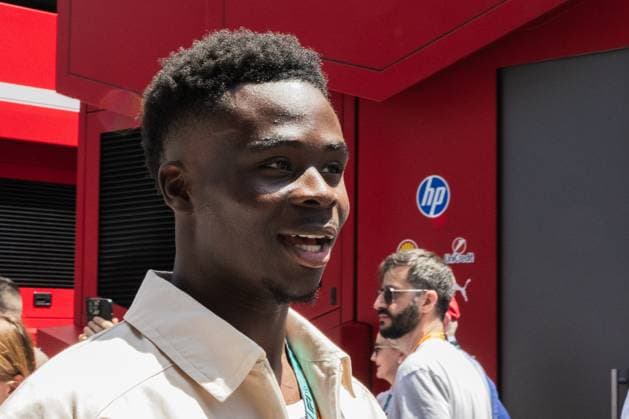 2025 Formula One Spanish Grand Prix Circuit de Catalunya, Barcelona, Spain. 1.June.2025; Bukayo Saka of Great Britain and Arsenal FC and the England national team, Nationalteam during Formula One Spanish Grand Prix Barcelona Circuit de Catalunya SPAIN Copyright: xJayxHiranox