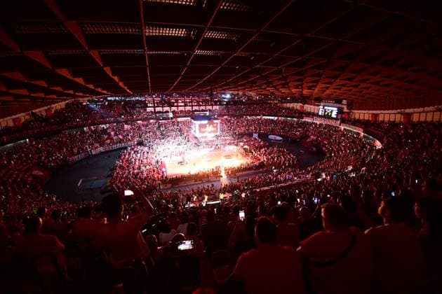 Panoramic view during the championship finals game 2 basketball match between Olympiacos Piraeus and Panathinaikos Athens in Peace & Friendship Stadium, Athens, on 1 June 2025. IMAGO ONE INCH PRODUCTIONS ATHENS Greece Copyright: xOnexInchxProductionsx 6575048