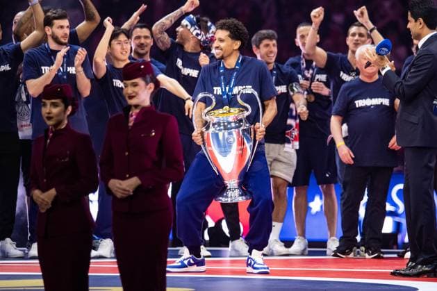 FOOTBALL : Celebration du titre de Champions d™europe du Paris SG - 01 06 2025 Marquinhos ParisFrance  Copyright: xBaptistexAutissierx