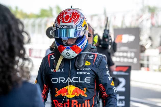 MONTMELO, SPAIN: Max Verstappen, racing for the Red Bull Racing team during the 2025 Formula 1 Spanish Grand Prix at the Circuit de Barcelona-Catalunya in Montmelo, Spain