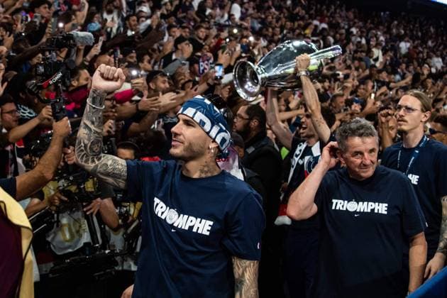 FOOTBALL : Celebration du titre de Champions d™europe du Paris SG - 01 06 2025 Lucas Hernandez ParisFrance  Copyright: xBaptistexAutissierx