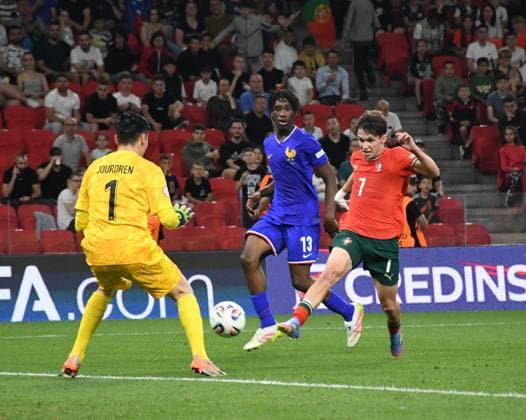 France v Portugal - 2025 UEFA Under 17 Euro Final TIRANA, ALBANIA - JUNE 1: Portugal and France face off in the final match of the UEFA Under-17 European Championship, EM, Europameisterschaft at the National Arena in Tirana, Albania, on June 1, 2025. Portugal win the UEFA Under-17 European Championship. Olsi Shehu Anadolu Tirana World. Editorial use only. Please get in touch for any other usage.  Copyright: x2025xAnadoluxOlsixShehux