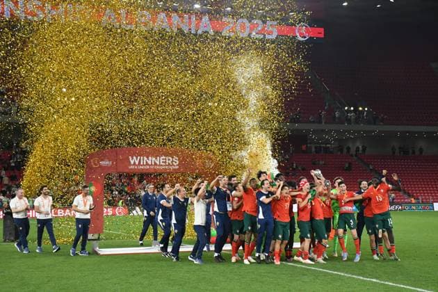 France v Portugal - 2025 UEFA Under 17 Euro Final TIRANA, ALBANIA - JUNE 1: Portugal and France face off in the final match of the UEFA Under-17 European Championship, EM, Europameisterschaft at the National Arena in Tirana, Albania, on June 1, 2025. Portugal win the UEFA Under-17 European Championship. Olsi Shehu Anadolu Tirana World. Editorial use only. Please get in touch for any other usage.  Copyright: x2025xAnadoluxOlsixShehux