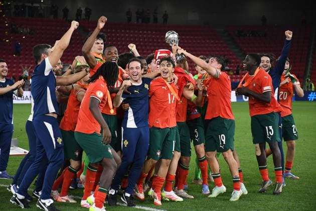 France v Portugal - 2025 UEFA Under 17 Euro Final TIRANA, ALBANIA - JUNE 1: Portugal and France face off in the final match of the UEFA Under-17 European Championship, EM, Europameisterschaft at the National Arena in Tirana, Albania, on June 1, 2025. Portugal win the UEFA Under-17 European Championship. Olsi Shehu Anadolu Tirana World. Editorial use only. Please get in touch for any other usage.  Copyright: x2025xAnadoluxOlsixShehux