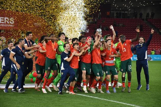 France v Portugal - 2025 UEFA Under 17 Euro Final TIRANA, ALBANIA - JUNE 1: Portugal and France face off in the final match of the UEFA Under-17 European Championship, EM, Europameisterschaft at the National Arena in Tirana, Albania, on June 1, 2025. Portugal win the UEFA Under-17 European Championship. Olsi Shehu Anadolu Tirana World. Editorial use only. Please get in touch for any other usage.  Copyright: x2025xAnadoluxOlsixShehux