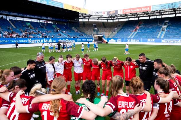 Regionalliga-Nordost Frauen: F.C. Hansa Rostock vs. 1. FFV Erfurt; Rostock; 01.06.2025 1. FFV Erfurt Regionalliga-Nordost Frauen: F.C. Hansa Rostock vs. 1. FFV Erfurt; Ostseestadion Rostock; 01.06.2025 Copyright: xBEAUTIFULxSPORTS Duehringx