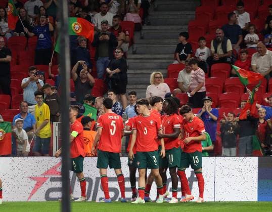 Portugal vs France during the UEFA European Under-17 Championship 2024 25 Final, in Tirane, Albania on June 1, 2025. Portugal players celebrate scoring during the UEFA European Under-17 Championship 2024 25 final football match Portugal vs France at the Arena Kombetare stadium in Tirana, Albania, on May 26, 2025. TIRANE ALBANIA Copyright: xMALTONxDIBRAx